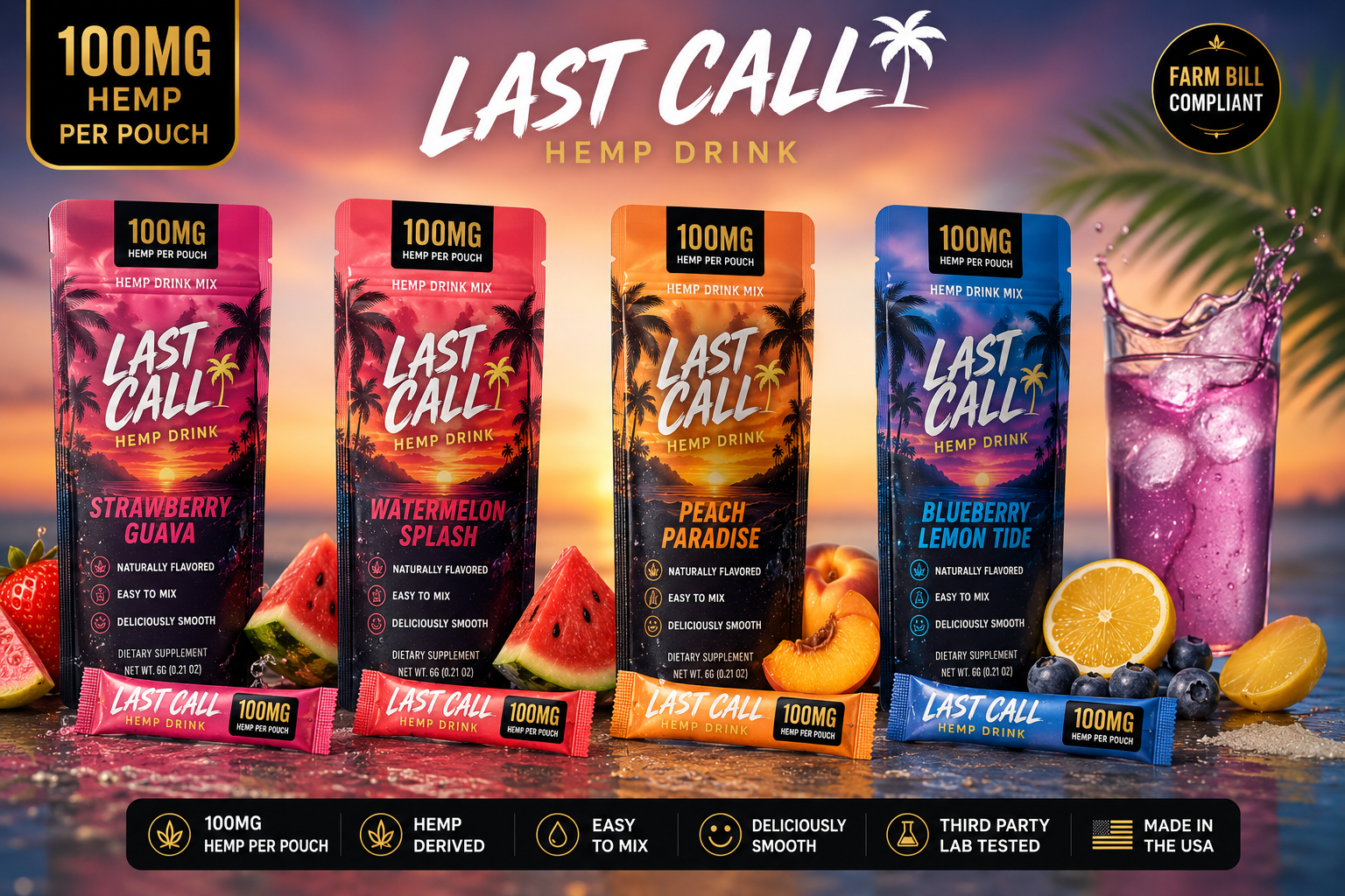 Last Call 100mg THC Powder Pack 10 Pieces